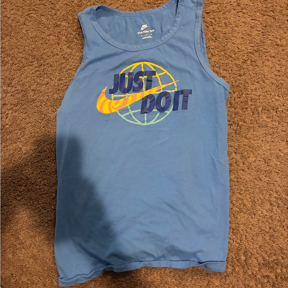 Nike Blue Sleeveless Top with Graphic Design